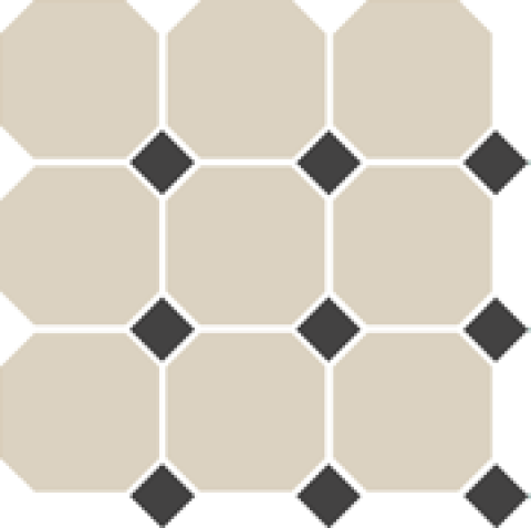 Керамический гранит OCTAGON 4416 OCT14-1Ch White 16/Black Dots 14 (TopCer)